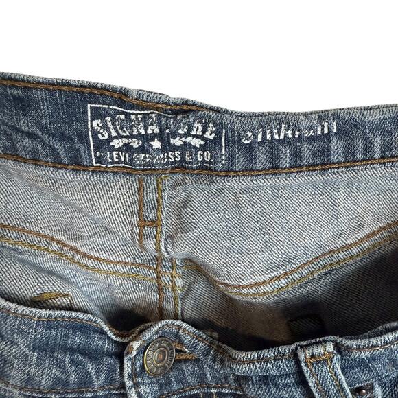 Signature by Levi Strauss & Co. Jeans Mens 34 X 34 Blue Denim Straight Zip Fly - Picture 13 of 16